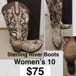 Women's Western Boots - Brown and Cream